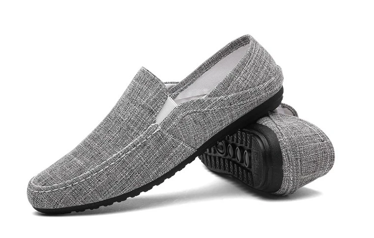 Льняные дышащие мужские туфли без каблука 2018 новые летние новые повседневные туфли для вождения легкая одежда-устойчивые скользкие