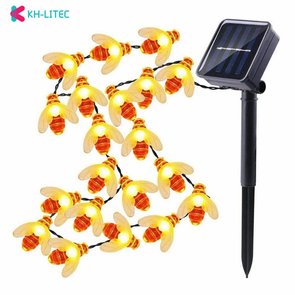 KHLITEC-6.5M-Solar-Lights-String-30-Led-Honey-Bee-Shape-Solar-Powered-Fairy-Lights-For-Outdoor-Garden-Fence-Summer-Night-Light-Decoration(6)