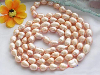 

Pearl Necklace,48inches Long 10-15mm Pink Drip Freshwater Cultured Pearl Jewellery,Perfect Women Chirstmas Gift Jewelry