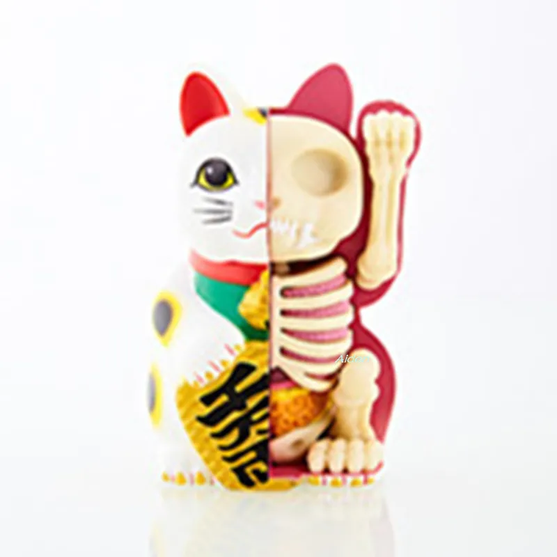 

4D XXRAY Horse Zhaocai Cat Perspective Bone Anatomy BFF Original Fake Plastic Street Art Action Figure Toy BOX 9CM Z1489