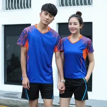 2 шт. Корейская спортивная одежда женские/мужские теннисные рубашки+ шорты Одежда для бадминтона одежда для настольного тенниса дышащий спортивный комплект 3XL