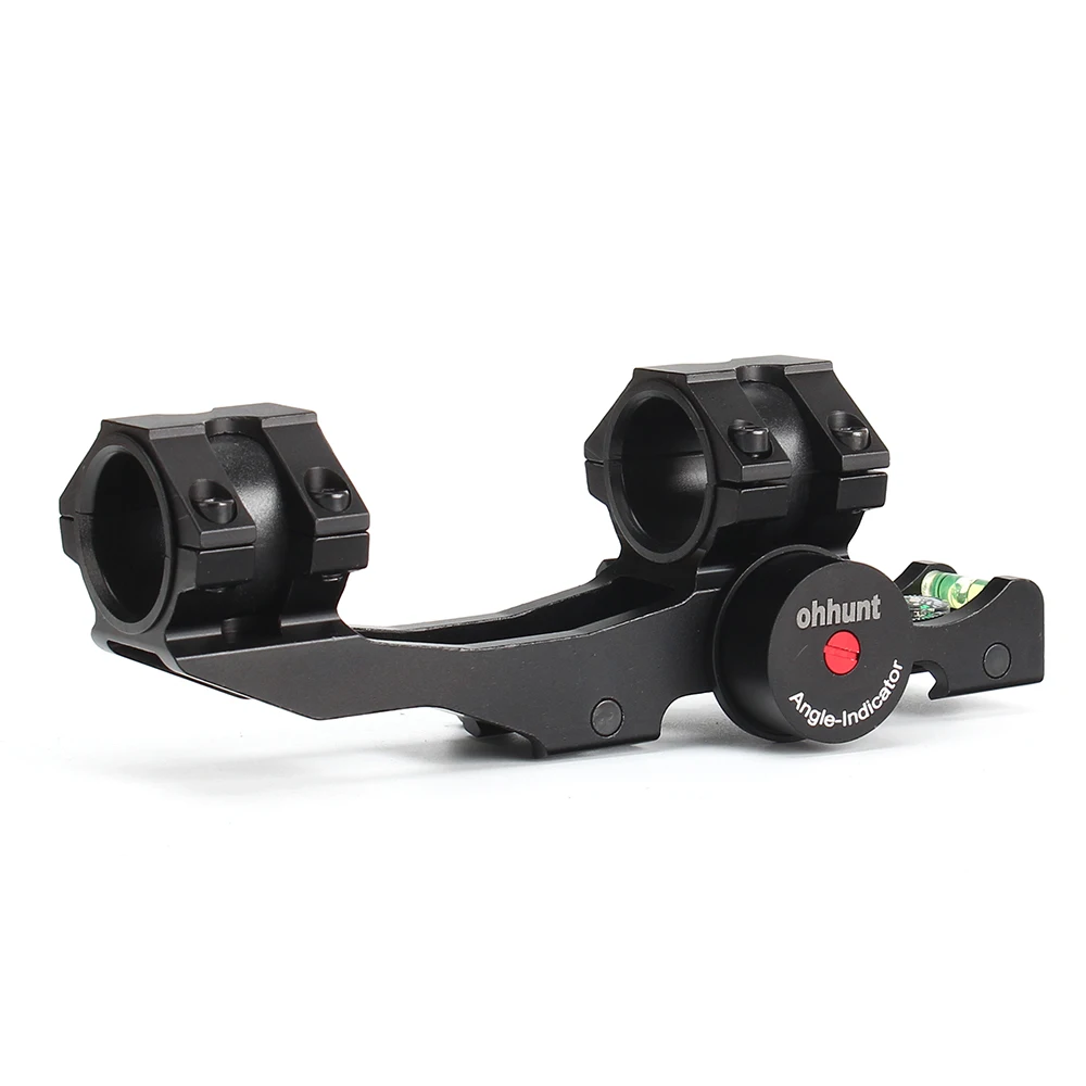 ohhunt 25.4mm 30mm Offset Bi-direction Picatinny Weaver Scope Rings Mount w Angle Cosine Indicator Kit and Bubb Level Compass (3)