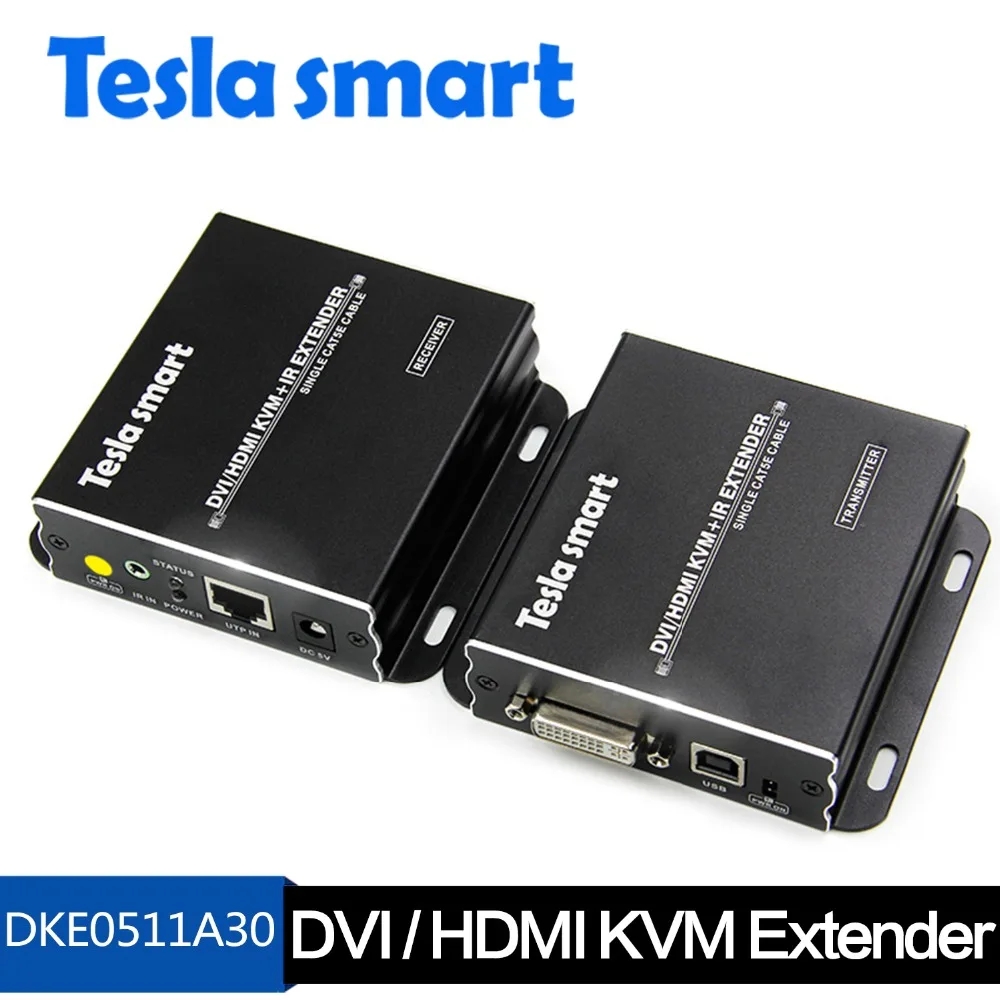 Бесплатная доставка! 50 м 1080 P ИК-пульт дистанционного USB KVM Extender DVI по CAT5e/6 (один Extender TX + один RX комплект)