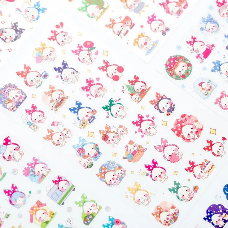 

6 pcs/pack Lovely Scarf Animal Sticker PVC Cartoon Stickers Diary Sticker Scrapbook Decoration PVC Stationery Stickers