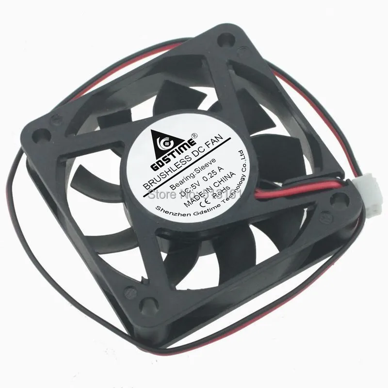 50PCS Gdstime Quiet 60mm PC CPU Cooling Fan 5V 2Pin 6015 6cm Computer