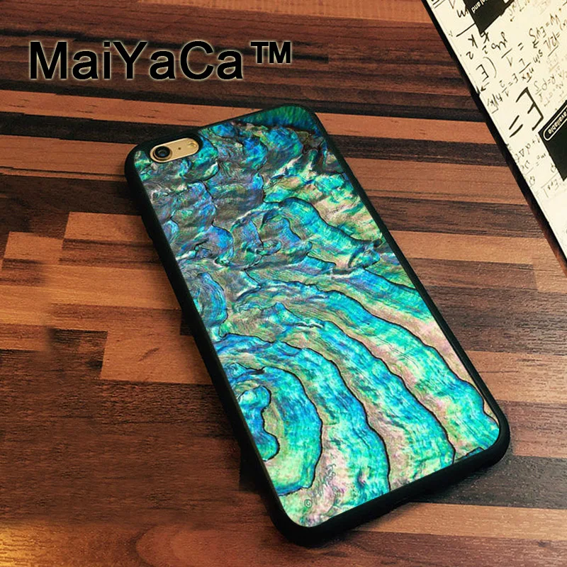 

MaiYaCa Iridescent Abalone Sea Shell Cover Case For iphone 7 8 6 6S Plus X XR XS MAX 5 5S SE Cover Coque