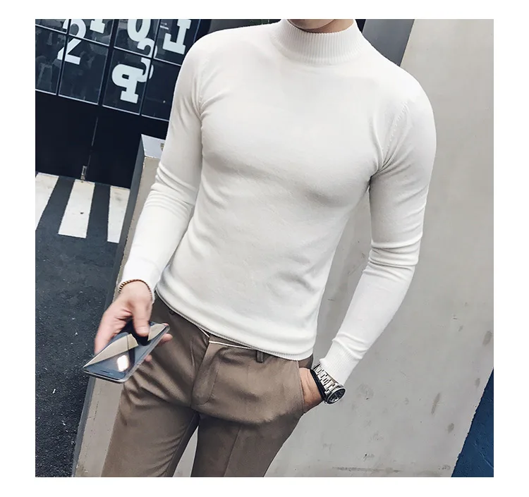 best sweaters for men MRMT 2022 Brand Autumn New Knitting Men's Sweater Pullover for Male Half High Collar  Sweater sweater crewneck