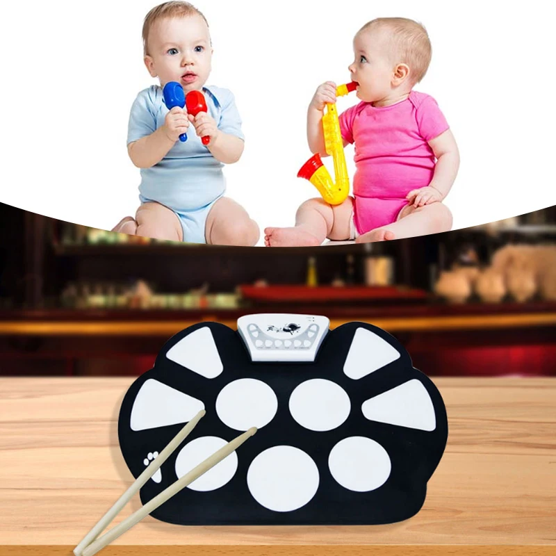 

Portable Electronic Roll Up Drum Pad Instrument Gifts Fun Intellectual