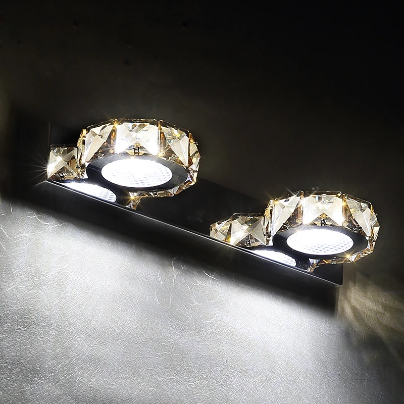 الحديثة كريستال داخلي الحمام وحدة إضاءة LED جداريّة ضوء مصباح غرفة نوم المرآة البالونية ضوء مجلس الوزراء ممر الجدار الشمعدان الإضاءة 85-265 V الحديثة كريستال داخلي الحمام وحدة إضاءة LED جداريّة ضوء مصباح غرفة نوم المرآة البالونية ضوء مجلس الوزراء ممر الجدار الشمعدان الإضاءة 85-265 V