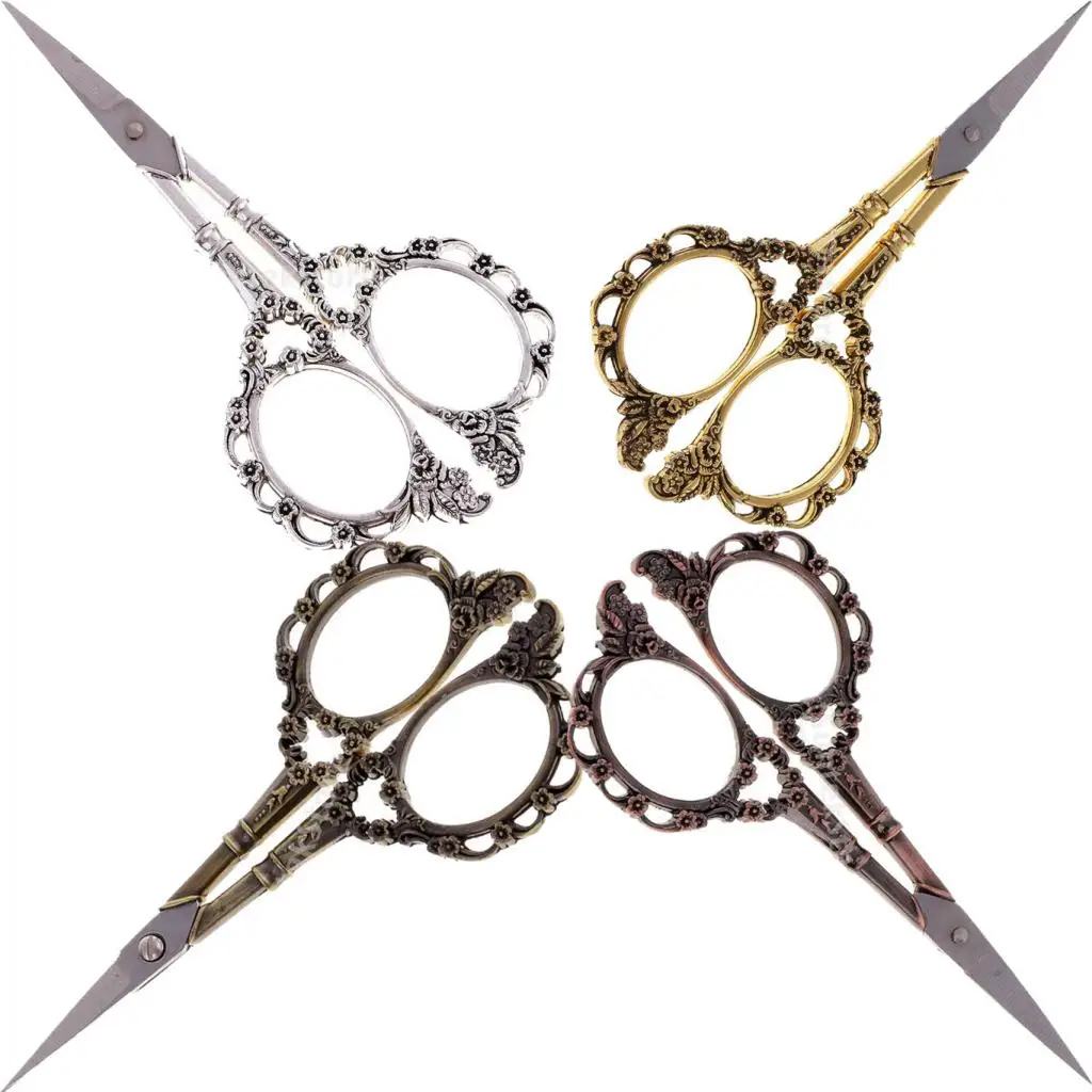 Handicraft Scissors Plum Pattern Vintage Sewing Shears Stainless Steel Sewing Scissor DIY Craft Cut Tool