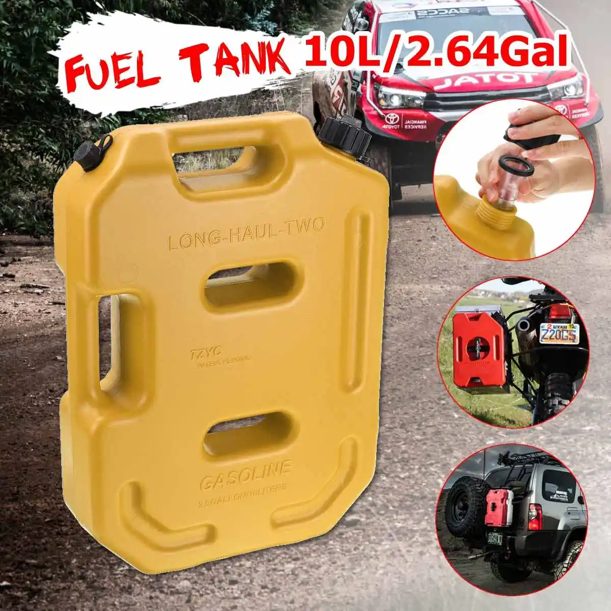 

10L Fuel Tank Gas Canister Jerry Cans Red Yellow Green Plastic Gas Diesel Petrol Oil Containers Gasoline Mount Car Motorcycle