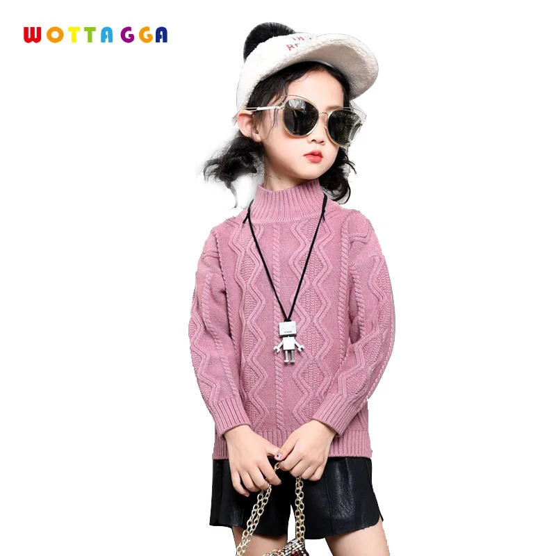 

WOTTAGGA Trui Sweater Girl Long Sleeve Pretty Sweater Kids Clothes PulloverWinter 2017 Fashion High Quality 3-7Y Thick