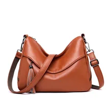 Модные женские сумки с кисточками, кожаная сумка-тоут, сумка через плечо с ручкой сверху, Женские Простые Стильные ручные сумки, основной мешок C864