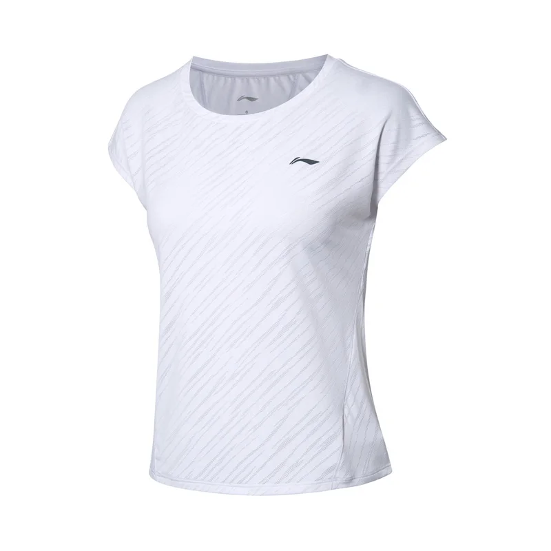Li-Ning, женские футболки для бега, дышащие, короткий рукав, 91% полиэстер, 9% спандекс, подкладка, Спортивная футболка ATSP194 WTS1511 - Цвет: ATSP194-2H