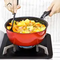 Justcook Non-stick Frying Pan Wok Style Pan Frying Steak Egg Pan Stone Cooking Pot General Use for Gas and Induction Cooker