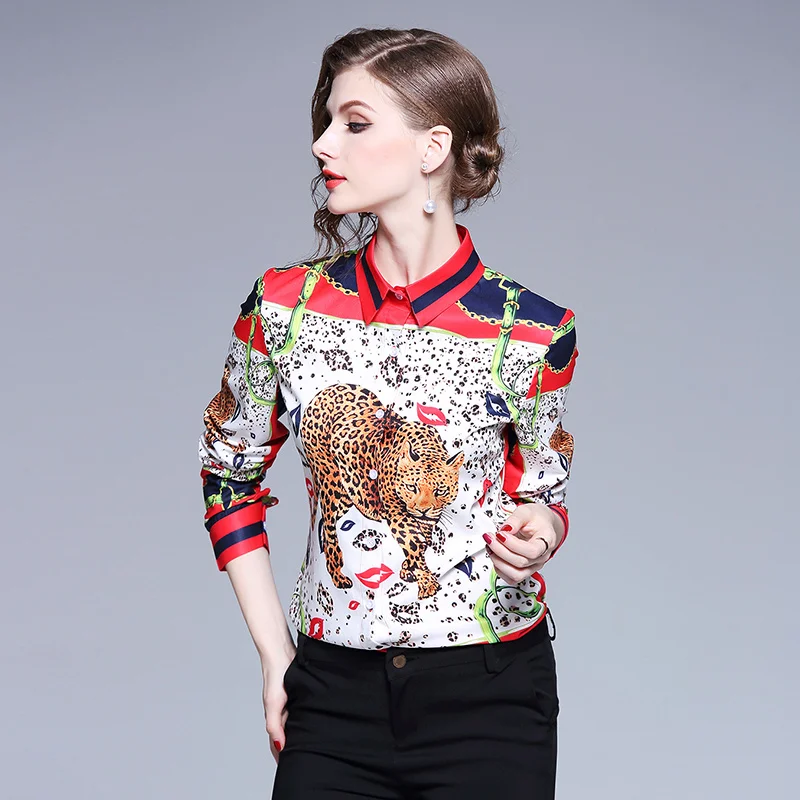 Women paisley blouse chiffon blusa feminina vintage office