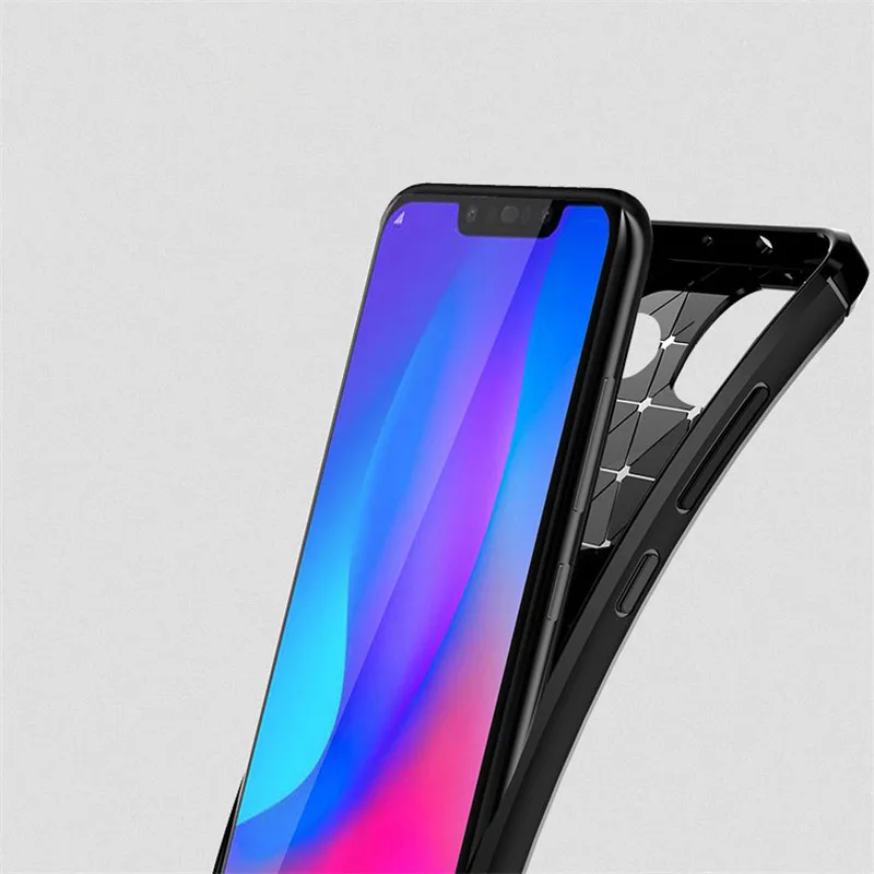 Для Huawei Nova 3i и 3 4 чехол + закаленное стекло Мягкий ТПУ гель кожа углеродное волокно