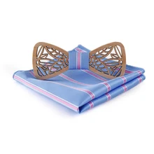 Полый деревянный галстук-бабочка для мужской рубашки аксессуары креативный деревянный галстук-бабочка карман квадратный набор для свадьбы Женщины самостоятельно регулируемый галстук-бабочка подарок