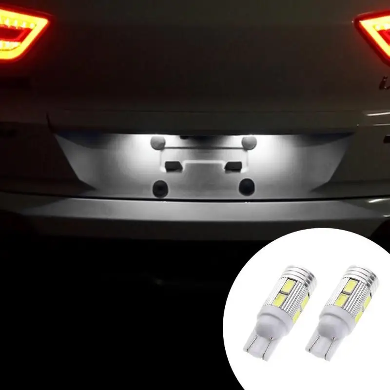 

2Pcs Big PromotionCar LED Light Automobiles 6000K White Light-emitting Diode Side/Reverse Lamp Bulb 12V T10 W5W 10SMD 5630