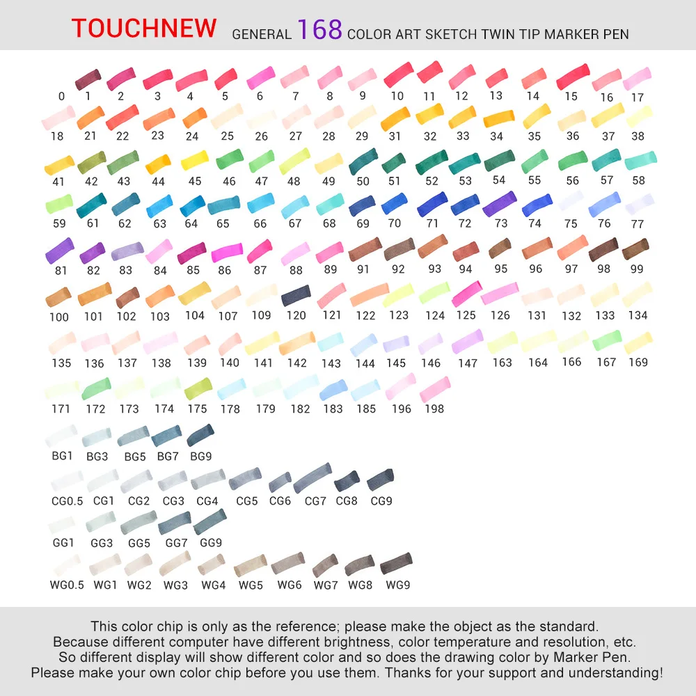168 цветов Набор Touchnew спиртовое графическое искусство двойной наконечник ручка