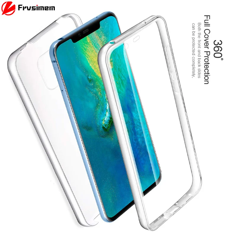 360 Degree Full Body Case For Huawei P20 Lite Pro Mate 20 Nova 3i P Smart Plus Transparent Silicone Thin Gel TPU Soft Cover |