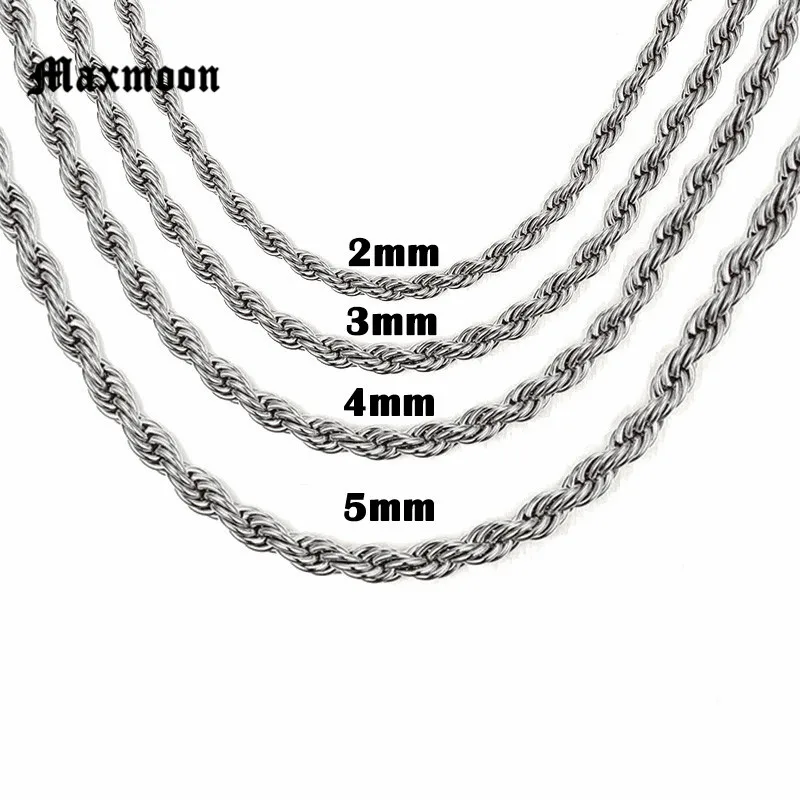 New Stainless Steel Silver Spiga Mens 3mm Chain Womens Necklace Sizes 16" 40"