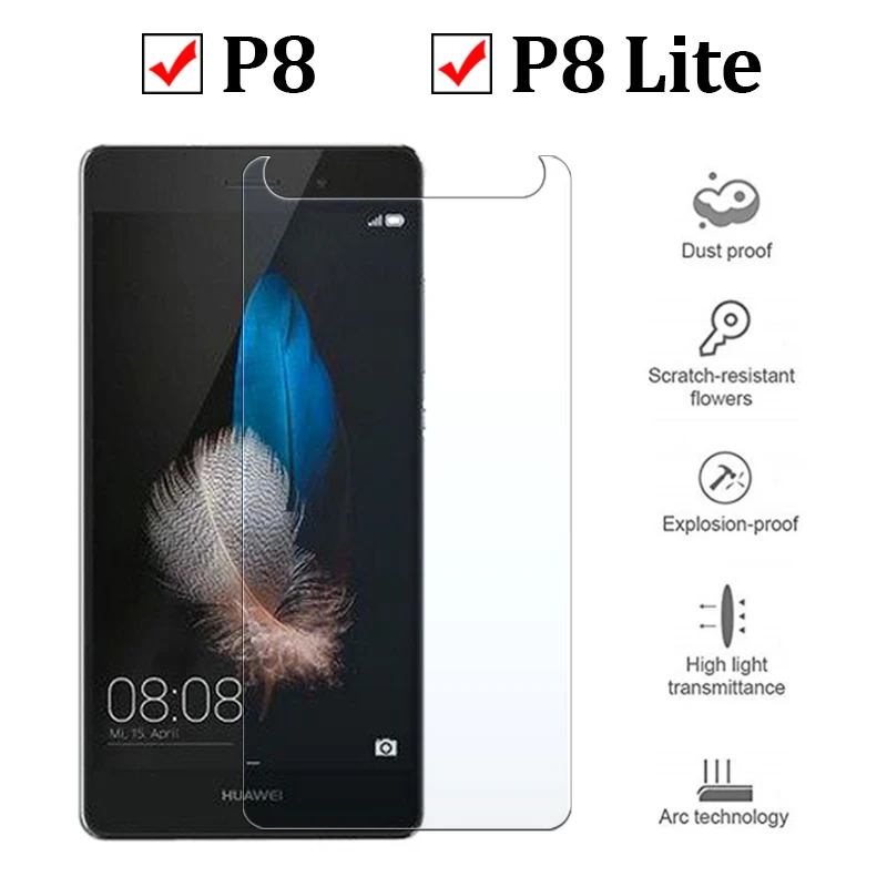Защитное стекло для huawei p8 lite защита экрана p 8 lit hawei 8p световой дисплей закаленная