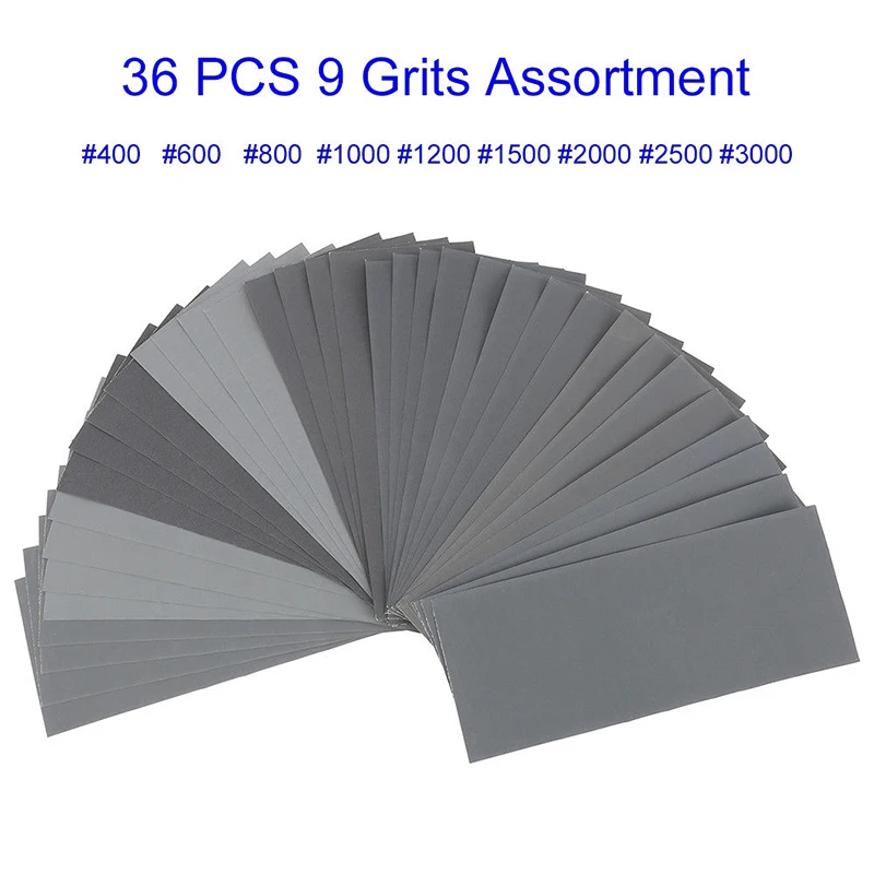 

36pcs Sandpaper Woodwork Tool Smoothing Grinder Polishing Sanding Band Abrasive