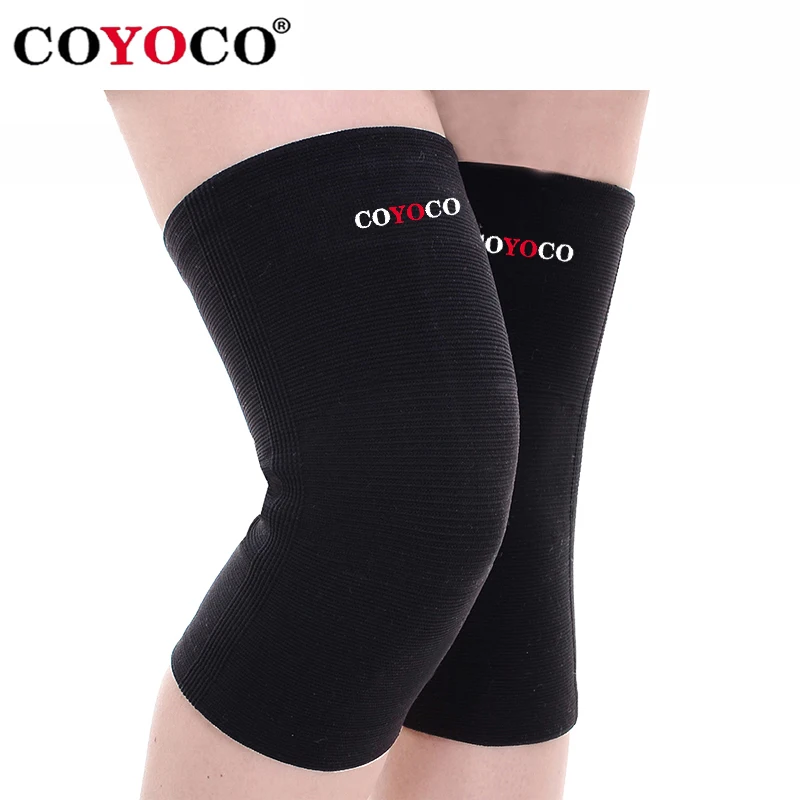 1 Pcs Sports Knee Support Protector Pad COYOCO Brand Kneepad Prevent Arthritis Injury High Elastic Knee Guard Keep Warm Black