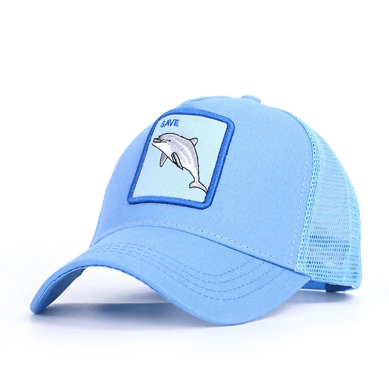 Baseball Cap Animal Embroidered Cotton Hat Headwear Outdoor Sports Wear with Adjustable Back Closure