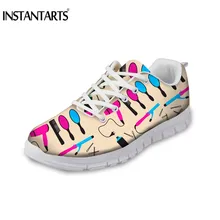 

INSTANTARTS Creative Cosmetologist Barber Prints Women Flats Shoes Breathable LightWeight Air Mesh Sneakers Outside Autumn 2018