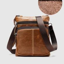 CARANFIER мужские чемоданы Путешествия сумка из натуральной воловьей кожи на плечо через плечо винтажная мужская на молнии маленькие сумки-мессенджеры