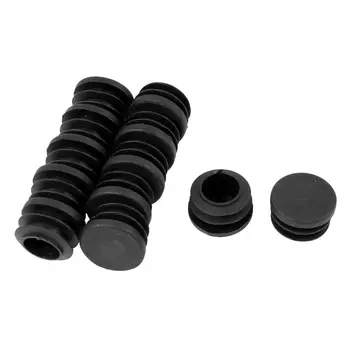 Hot Sale 12 Pcs Chair Table Legs 22mm Dia Cap Round Ribbed Tube Tubing Insert 40 pcs black rubber chair table feet pipe tube tubing end caps 14mm