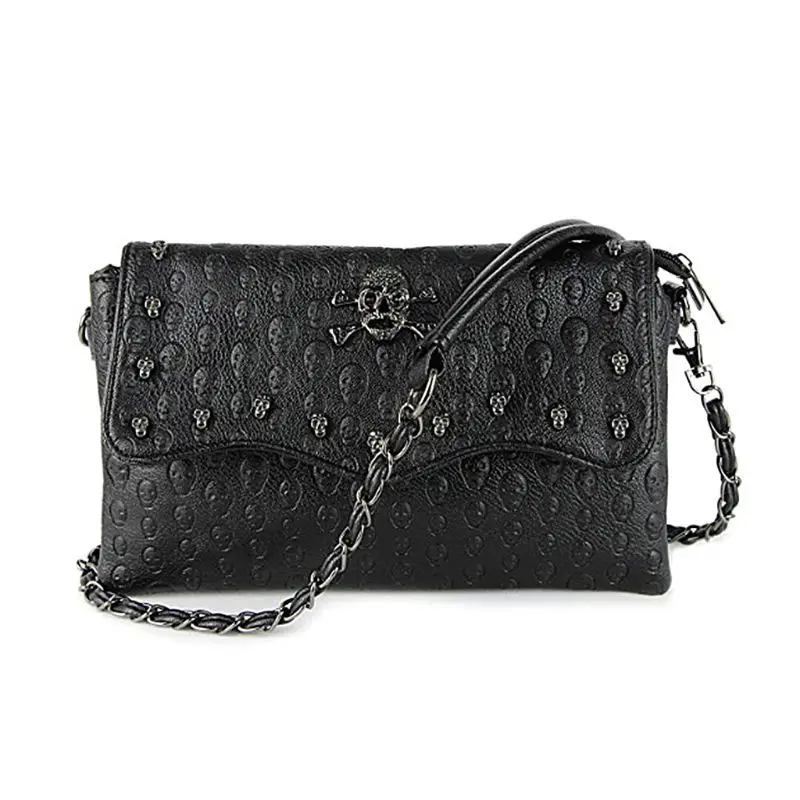 

Fashion Women PU Leather Skull Handbag Messenger Shoulder Clutch Crossbody Bag