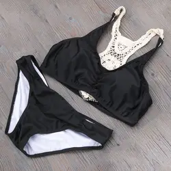 2016 сексуальный комплект бикини Для женщин крючком Плавание костюм biquini Купальники для малышек Для женщин ванный комплект Maillot De Bain Femme