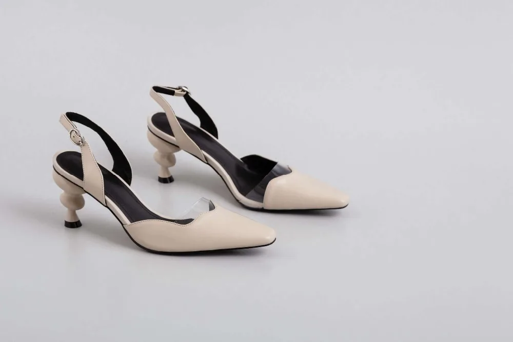 Krazing Pot/элегантная Уличная обувь; необычный стиль; Высокий каблук; Классический квадратный носок; ремешок с пряжкой; кожа с натуральным лицевым покрытием; босоножки размера плюс; L16