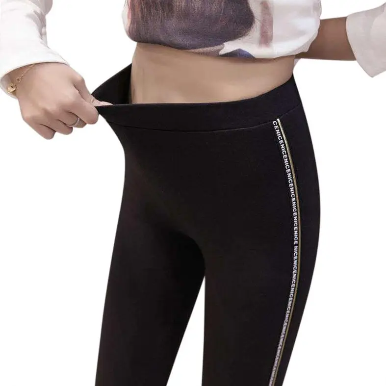

Fsdkfaa Women Pants Vertical Stripes Narrow Trousers Women Pocket OL Work Style 2018 High Waist Long Hot Sale Pencil Pants