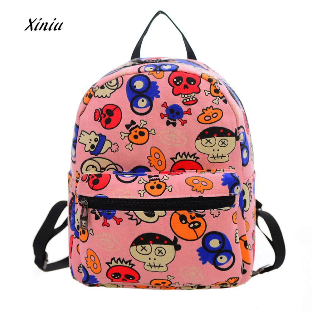 Fashion Women Backpacks Girls Cute Canvas Shoulder Bag Printing Bag