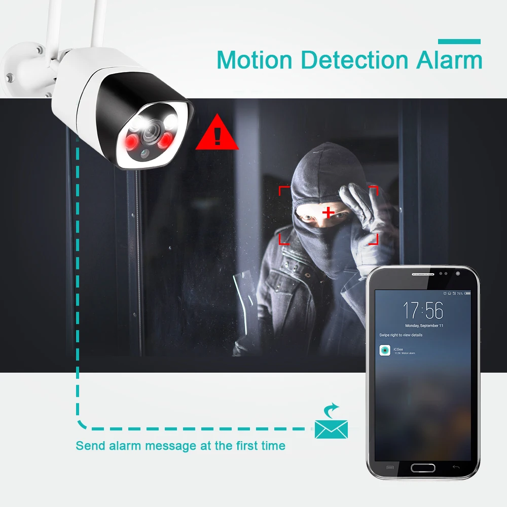  FUERS 1080P WIFI IP Camera Outdoor IP66 Waterproof Full Color IR Night Vision ONVIF APP Video Surve - 33048847653