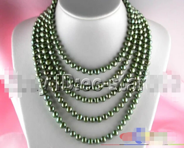 

HOT SELL - p672 LONG 100" 9MM GREEN ROUND FW CULTURED PEARL NECKLACE ^^^@^Noble style Natural Fine jewe > -Top quality free ship