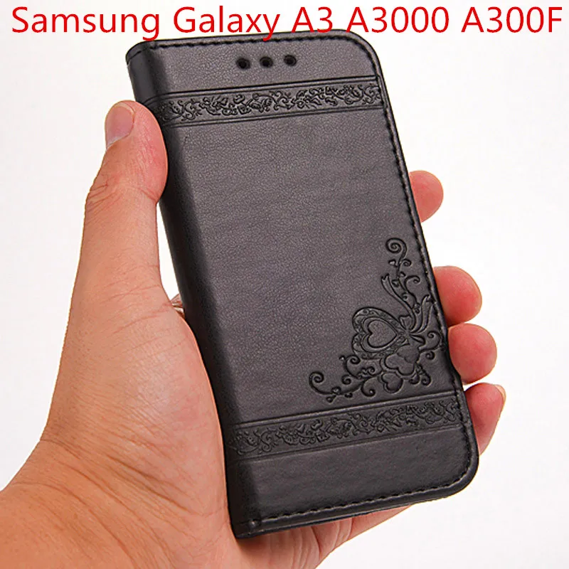 EFFLE Hot Sale For Samsung Galaxy A3 A3000 A300F Case Luxury PU Flip Leather Cover with Stand Style | Мобильные телефоны и