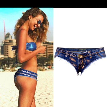 

YiQuanYiMei Fashion Elastic MINI Shorts Sexy & Club Shorts Micro Mini Jeans Cheeky Bikini Hot Short Pants Bottom Short