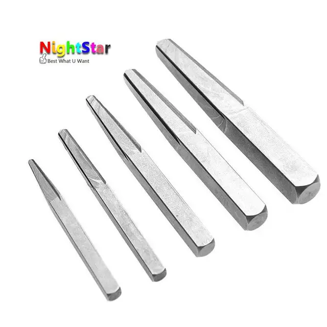 5Pcs Square Screw Extractor Breakage Bolt Extractor Drill Bits Guide