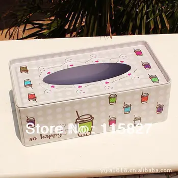 

Free shipping!Milktea design Facial Paper Case Napkin Holder Metal Tissue Box Metal case House decor