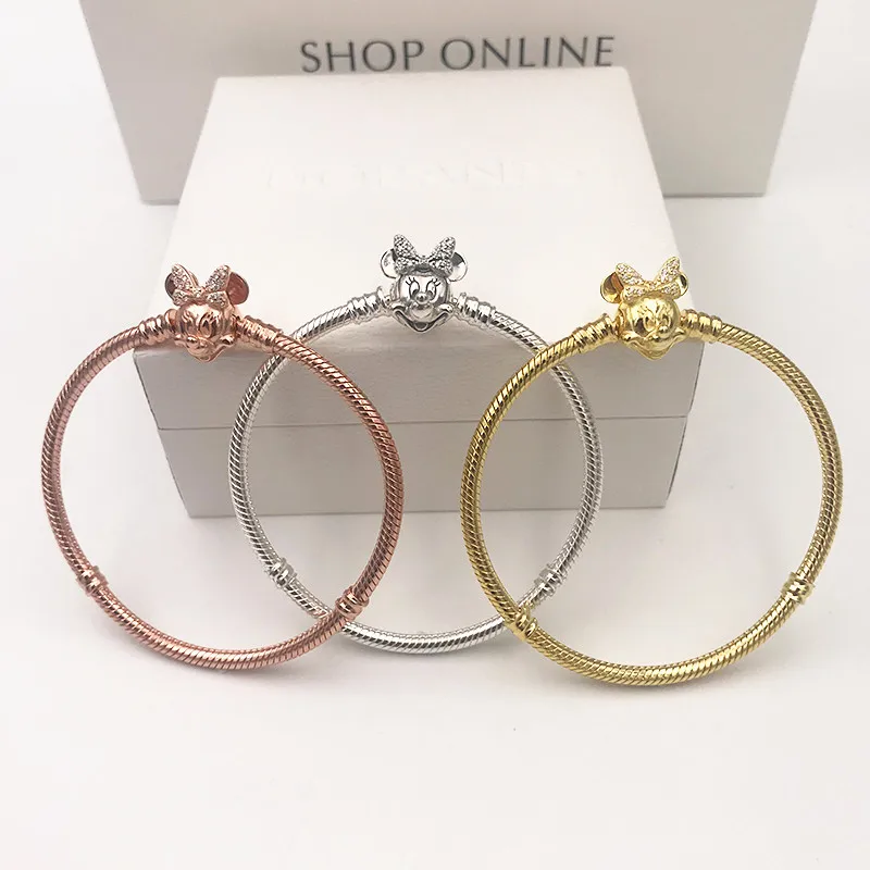 

2019 NEW Brand Not Fade silver 925 disneys bracelet charms bangle women jewelry birthday gift,1pz