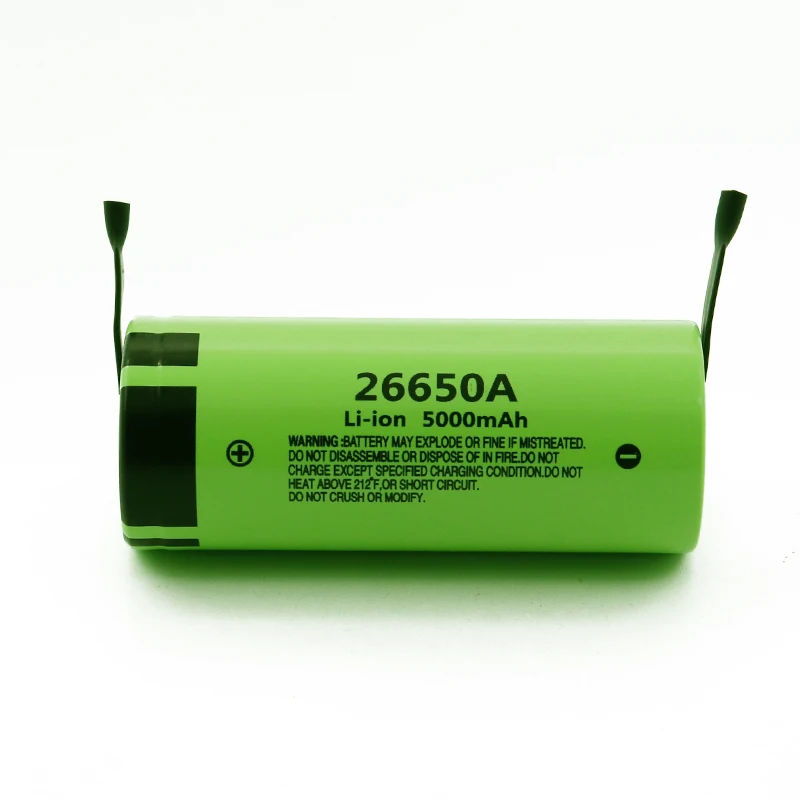 Аккумулятор для Panasonic 26650A 3,7 V 5000mAh высокой емкости 26650 литий-ионные перезаряжаемые батареи+ DIY никель