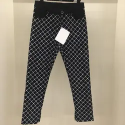 Женские черные клетчатые хлопковые узкие брюки 2019 модные брендовые длинные брюки высокого качества