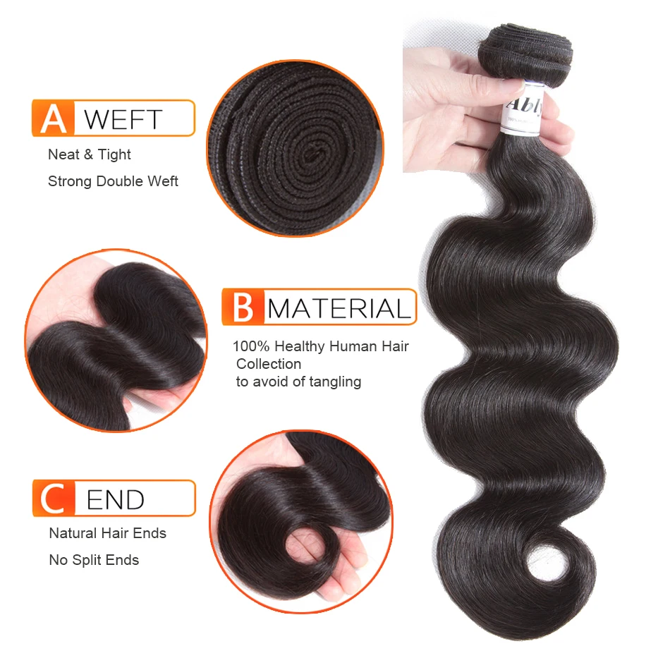 Ably Hair Extentions Peruvian Hair Bundles With Closure Remy Body Wave Human Hair 3 Bundles With 4x4 Lace Closure Natural Color