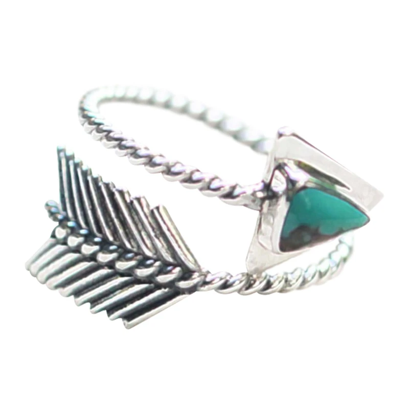

New Design Creative Feather Arrow Open Ring Vintage Thai Silver Jewelry Ring Personality Finger Ring For Lover Best Gift
