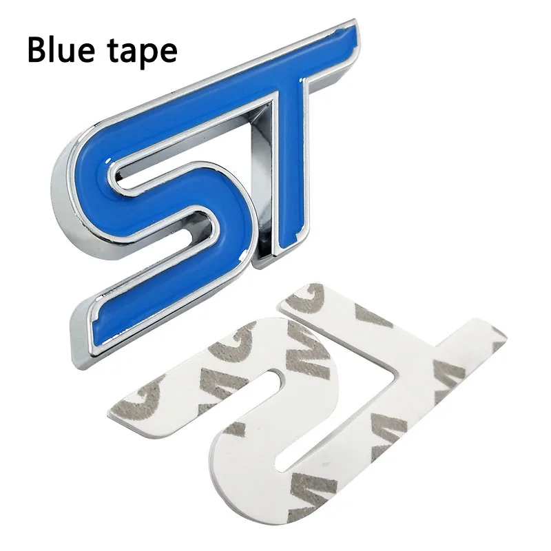 Металлическая красная синяя ST наклейка для передней решетки радиатора Автомобильная головка бейдж с эмблемой Grill хромированная наклейка для FORD FIESTA FOCUS MONDEO Авто Стайлинг - Название цвета: blue tape